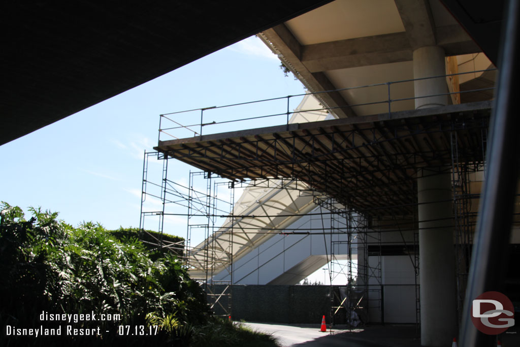 Renovation work underway at the Mickey and Friends Parking Structure.