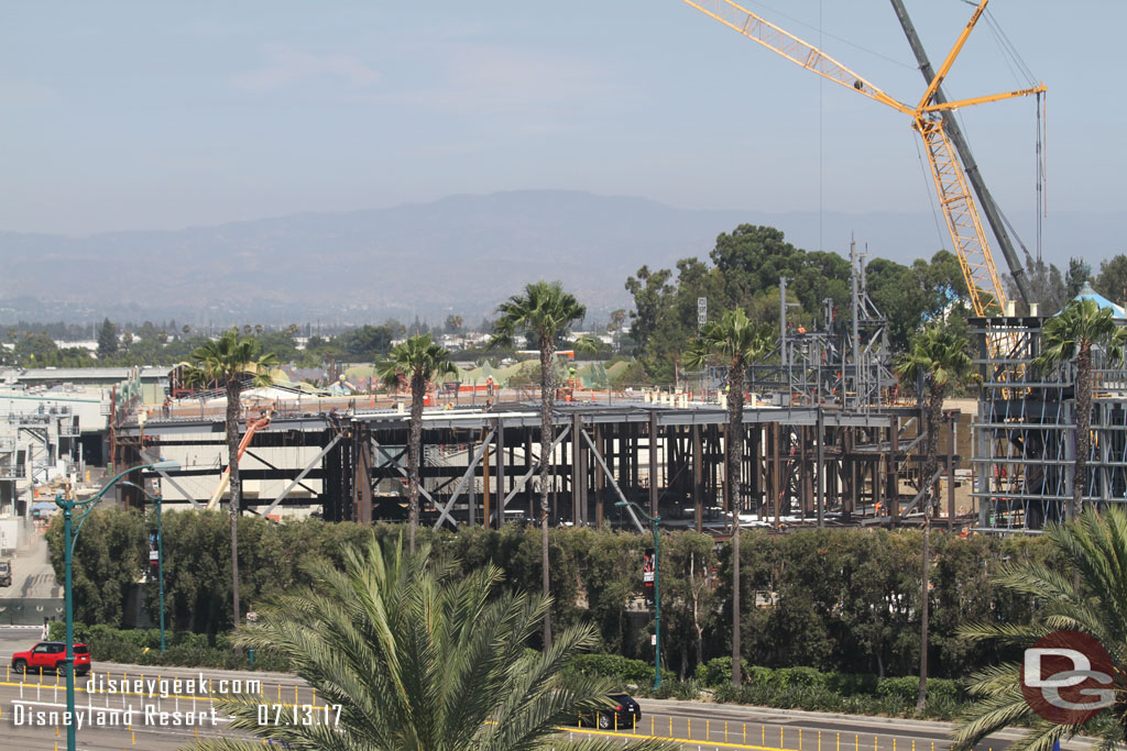 The steel on the roof that will support the rock facade 