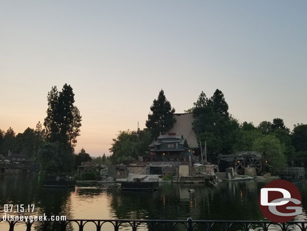 The sun setting as I sat and waited for Fantasmic to return.  Tonight was a preview performance.  Reserved seating was made available to those who attended the Parks and Resorts presentation at the D23 Expo.  All other areas were first come first serve standby.