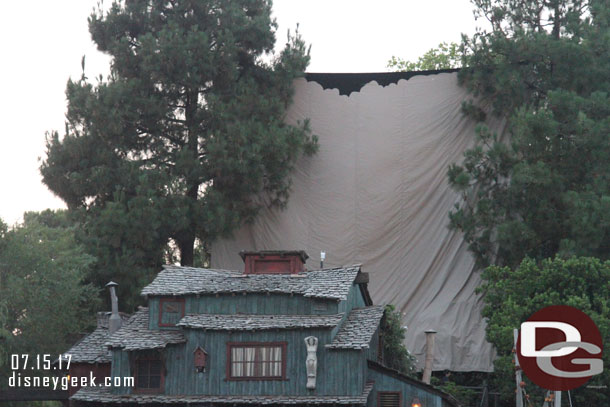 A little over an hour to show time a screen is raised on the island.