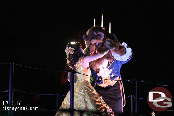 Bell and the Beast passing by during the Princess Medley