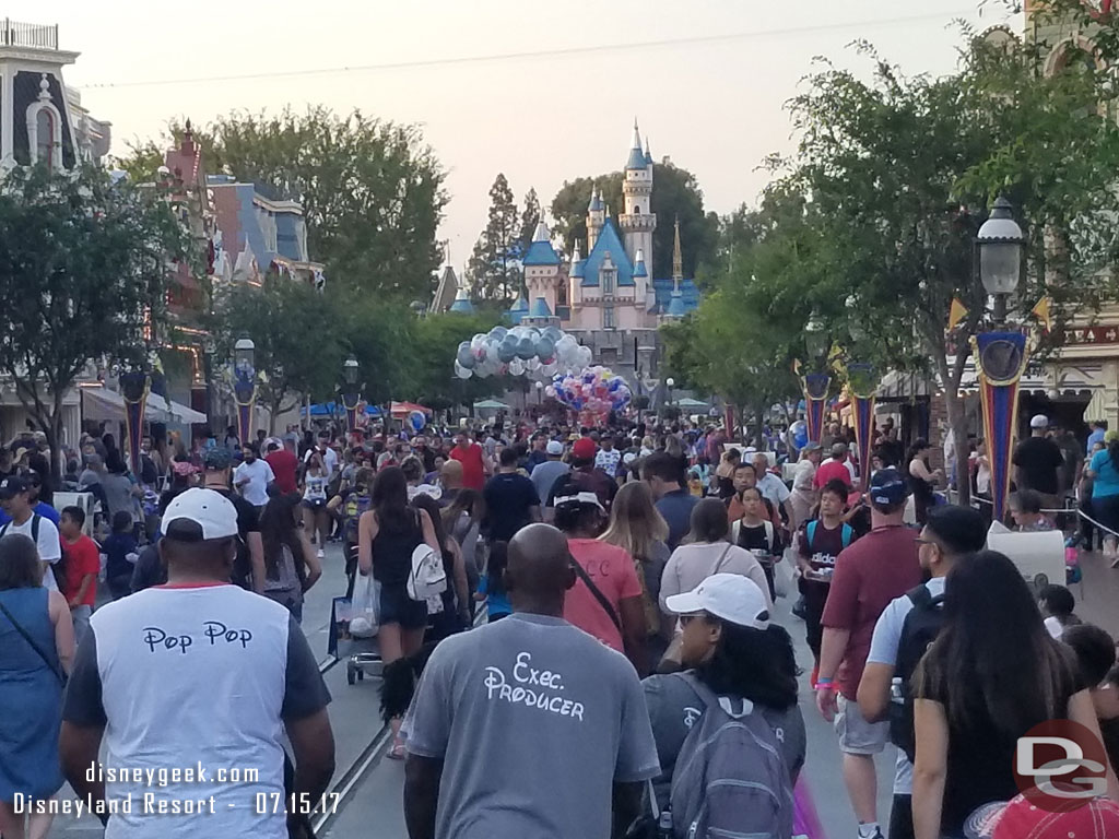 Main Street this evening was busy but not extremely crowded.