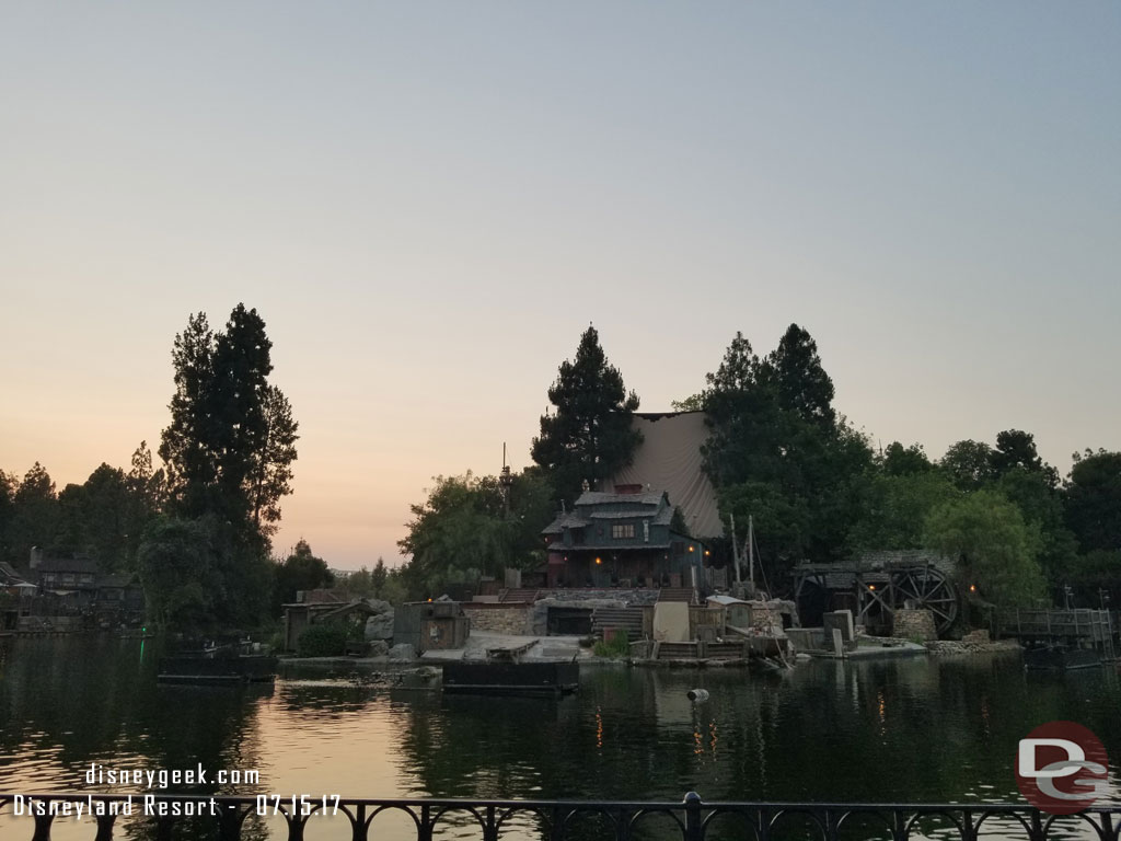 The sun setting as I sat and waited for Fantasmic to return.  Tonight was a preview performance.  Reserved seating was made available to those who attended the Parks and Resorts presentation at the D23 Expo.  All other areas were first come first serve standby.