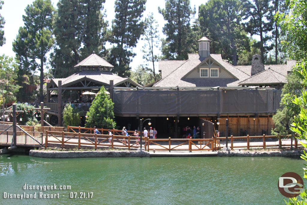 The Hungry Bear still has some scrims up on the second story and some walls up on half the lower portion.