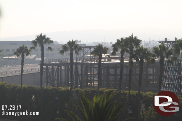 Thanks to the rising sun this morning the glare and lighting was horrible for Star Wars: Galaxy's Edge Construction pictures, so just a quick look, no video this week.  Starting off on the left side as you look at it from the parking structure.
