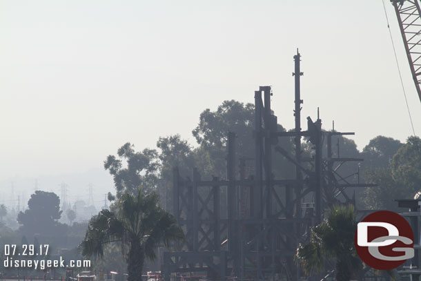 The steel to support the rock facades continues to grow.