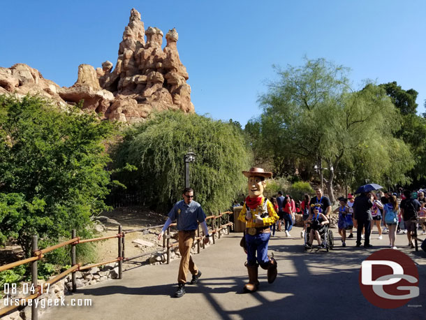 Crossed paths with Woody on the Big Thunder Trail after dinner.