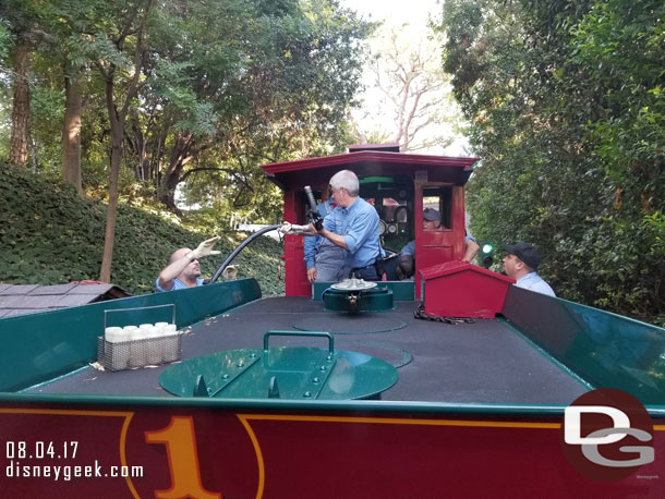 In Tomorrowland we took on fuel and a team checked the train.