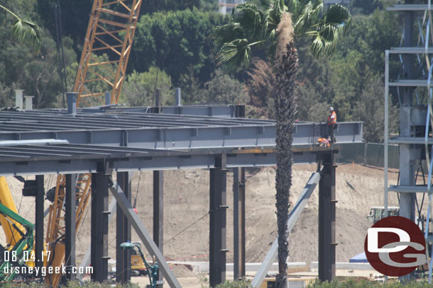 Moving back to the Millennium Falcon building they are assembling steel for the second half of the building.