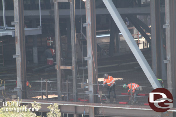 Crews working on the second floor.