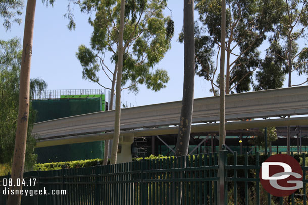 The exterior walls are being put onto the back portion of Splitsville.