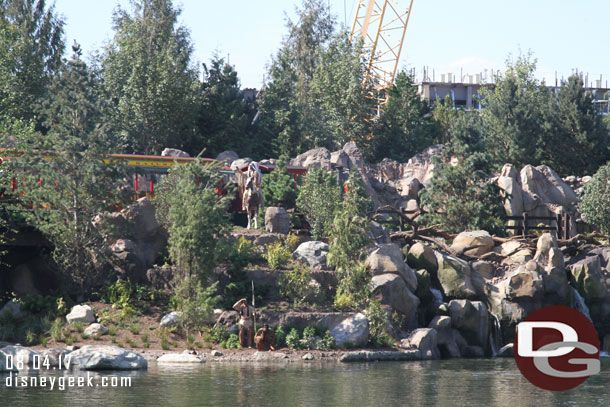 The Disneyland Railroad was moving empty trains around as they prepared to reopen.