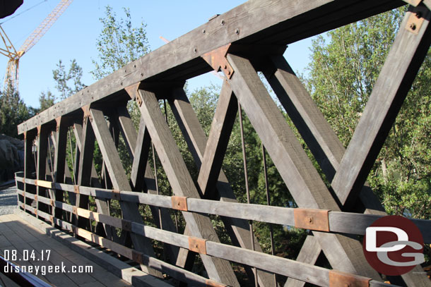 Passing over the new walkway trestle.