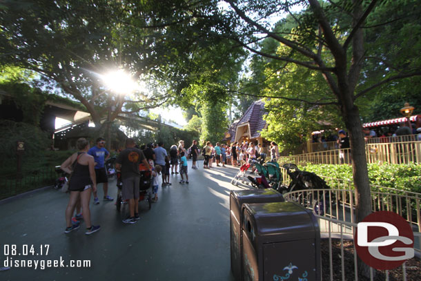 I disembarked in Toontown so I could get to Town Square faster to catch the All-American College Band.  The line here stretched well beyond the station.