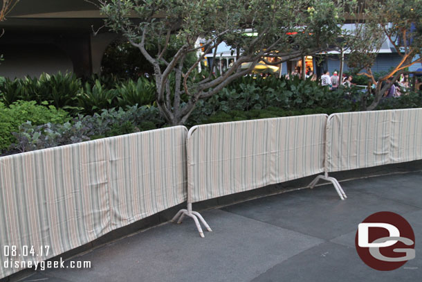 Some work on the wall in Tomorrowland going on.  Looked to be repainting.