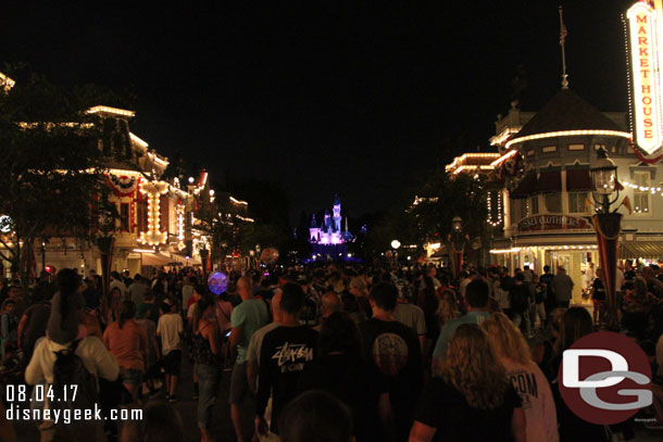 After the parade moved out to the street. 