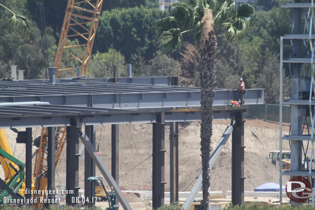 Moving back to the Millennium Falcon building they are assembling steel for the second half of the building.