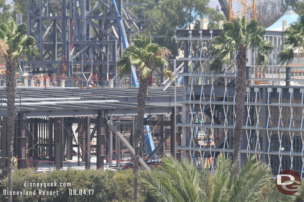 It is really hard to see the curve that is the park facing side now with the second half of Millennium Falcon building taking shape.