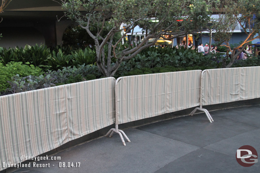 Some work on the wall in Tomorrowland going on.  Looked to be repainting.