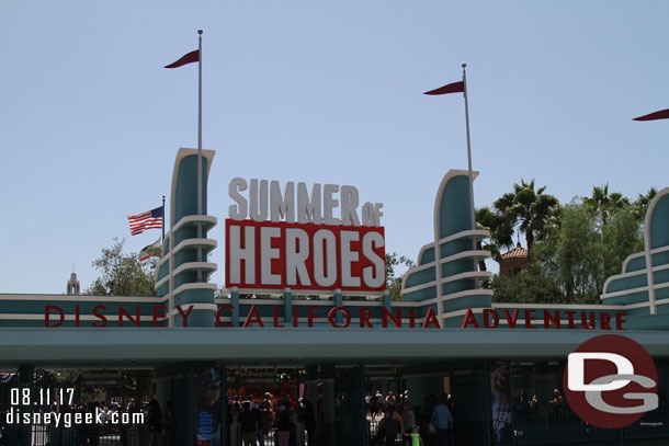 Passing by the entrance to Disney California Adventure.