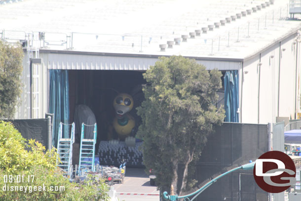 Backstage Slinky Dog from Paint the Night was visible in the parade warehouse.  