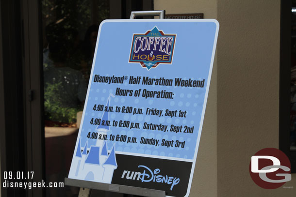 Extended operating hours for many of the dining locations for for the races.