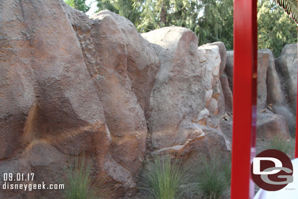 This side gives you an up close look at the rock work and water falls.