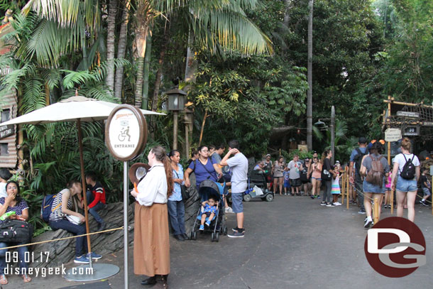 A queue set up for wheelchairs at Indiana Jones.  This may have been around for a while but with the normal crowds I did not notice it.  Today with the thin crowd it stood out to me.