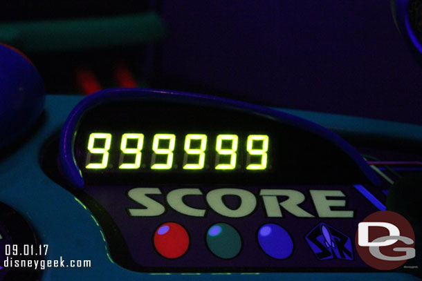 Thanks to the attraction stopping for a minute in a perfect spot I set a new personal best..  not sure it should count though.  My score ended up being 1,444,700 which was good enough to land me at #7 on the list for the day.