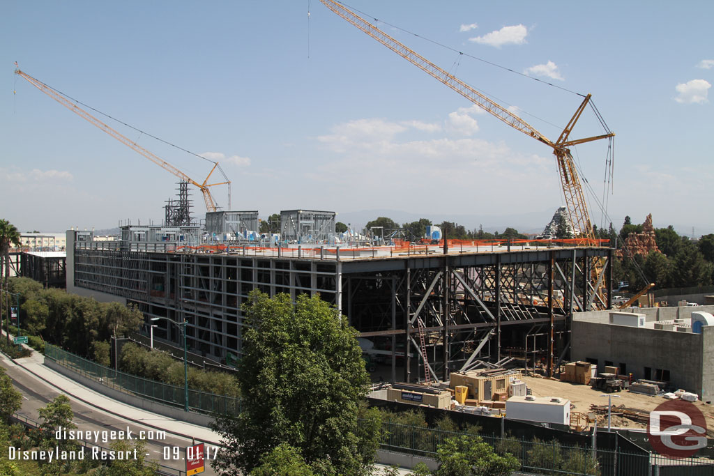 In the background you can see the Millennium Falcon building.  The roof looked poured there too.