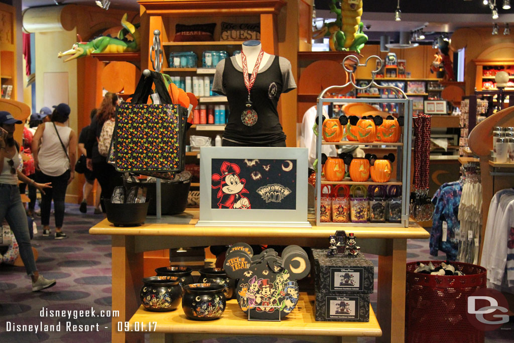 The Fantasia Shop at the Disneyland Hotel features Halloween merchandise already.