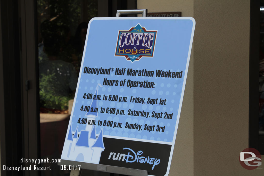 Extended operating hours for many of the dining locations for for the races.
