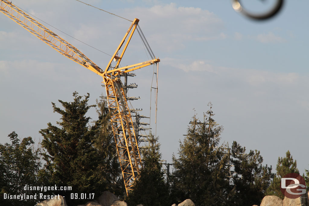 The crane was in the perfect spot to block the view of the steel work today.