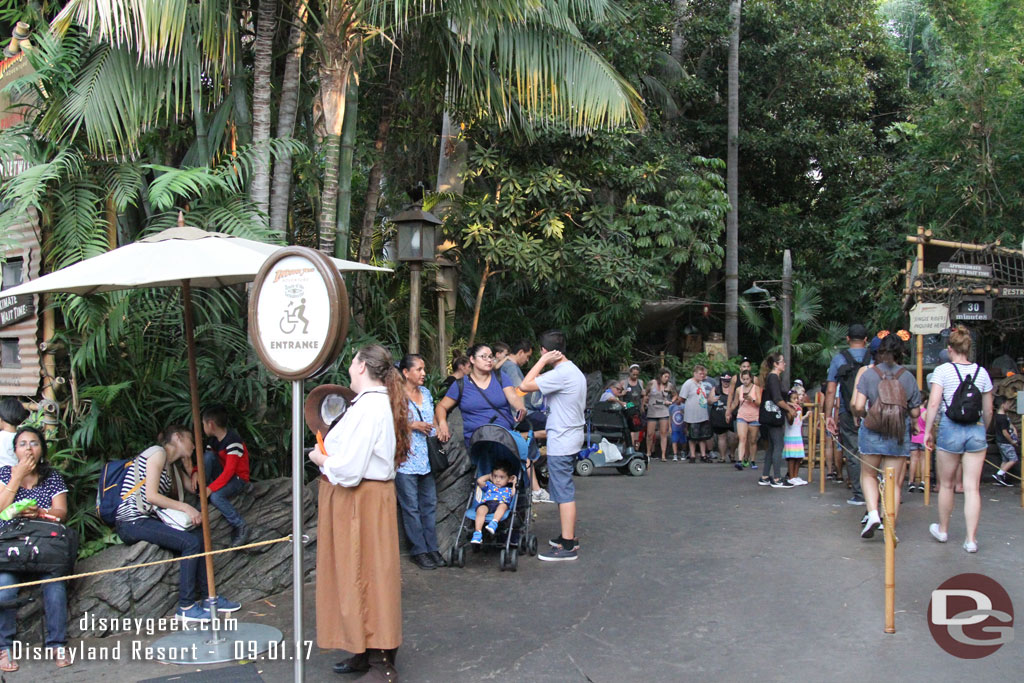 A queue set up for wheelchairs at Indiana Jones.  This may have been around for a while but with the normal crowds I did not notice it.  Today with the thin crowd it stood out to me.