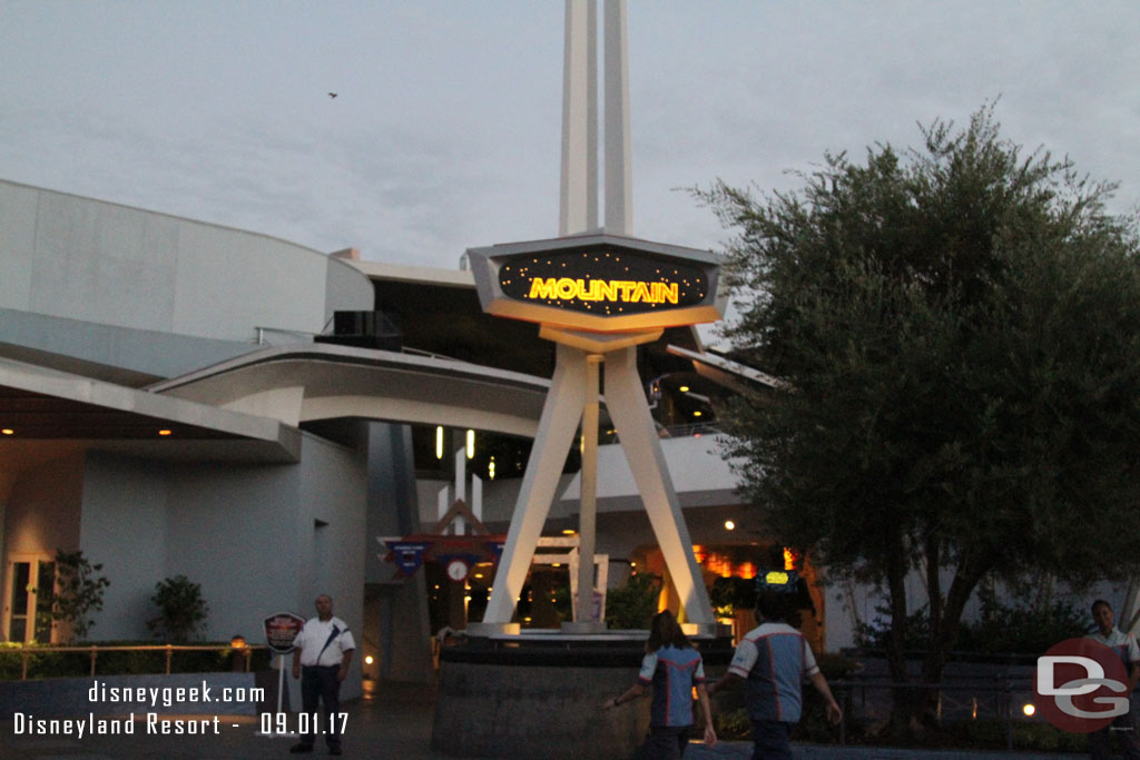 Space Mountain is closed through the 15th as Ghost Galaxy is installed.  A little hard to see but up on the left the speakers are out already.