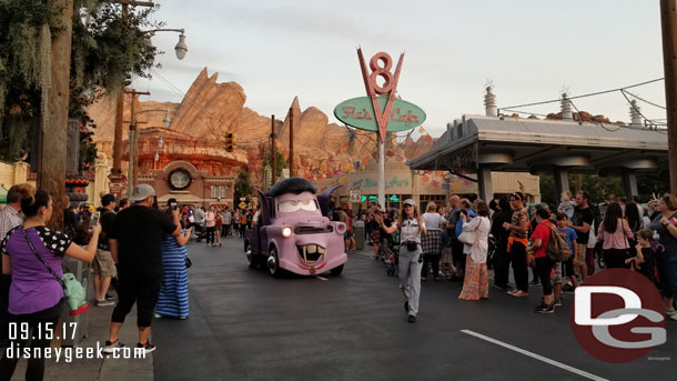 Van-pire Mater arriving at the Cozy Cone.