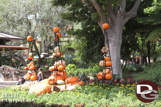 A fall display in Downtown Disney.