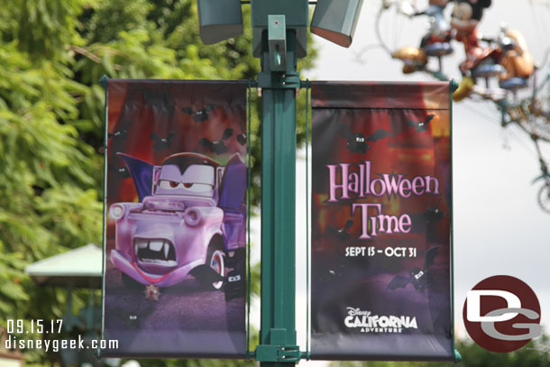 Halloween Time banners line Downtown Disney.  All appeared to be the same near the tram stop/ World of Disney.