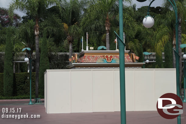 The information booth is behind walls for some renovation work.