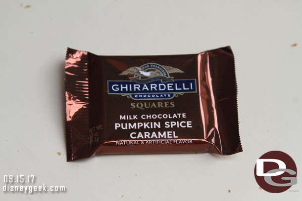 Samples are full size pumpkin spice caramels