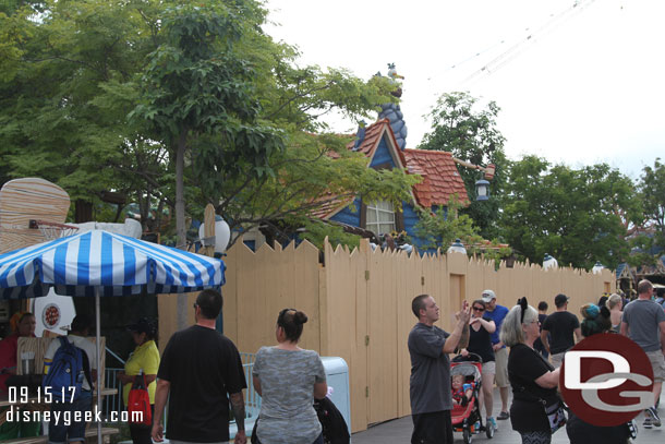 Goofy and Donald's houses were behind walls for some renovation work.