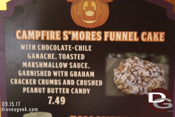 Halloween Time Campfire S'Mores Funnel Cakes at Stage Door Cafe