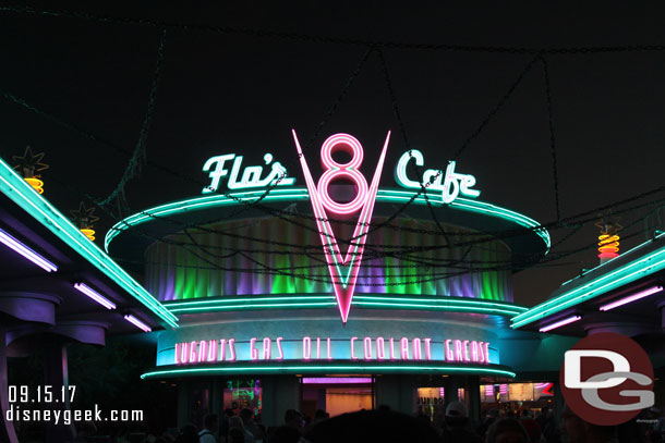 Flo's V8 Cafe - At this point I had about 15 minutes until my Haunted Mansion Holiday FastPass window closed.. so I walked quickly toward Disneyland.