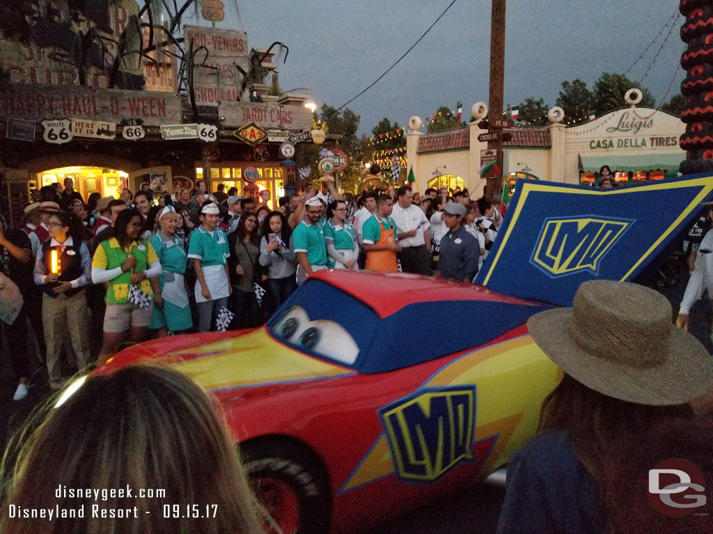 Lightning making his way through the crowd.