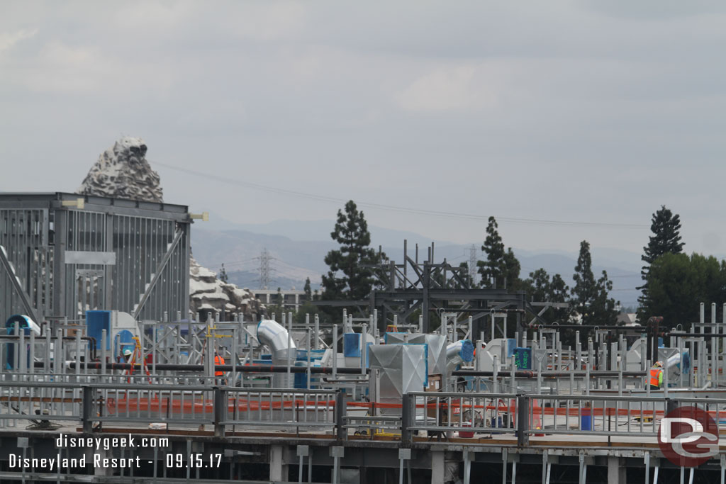 More steel for rock work is visible on the far side of the Battle Escape building.