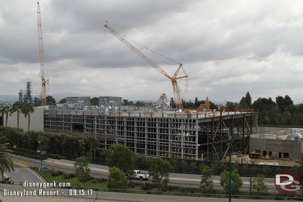 A wide view of the Battle Escape building.