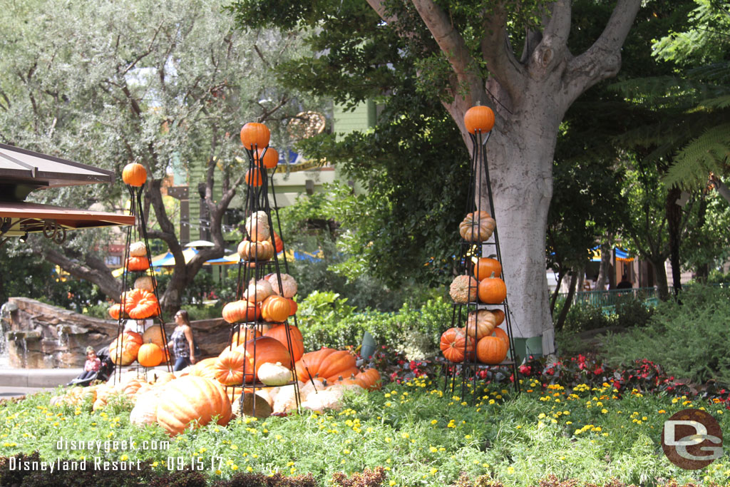 A fall display in Downtown Disney.