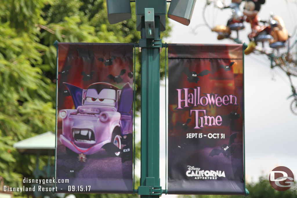 Halloween Time banners line Downtown Disney.  All appeared to be the same near the tram stop/ World of Disney.