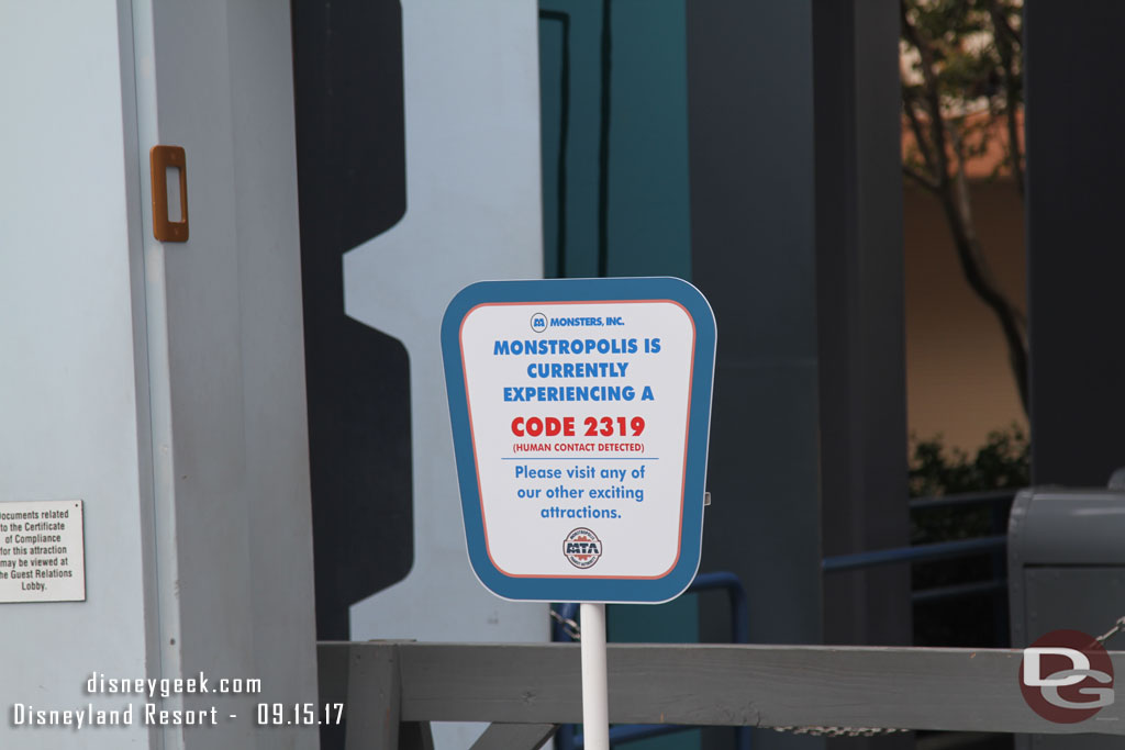 Monsters Inc is closed for renovation.