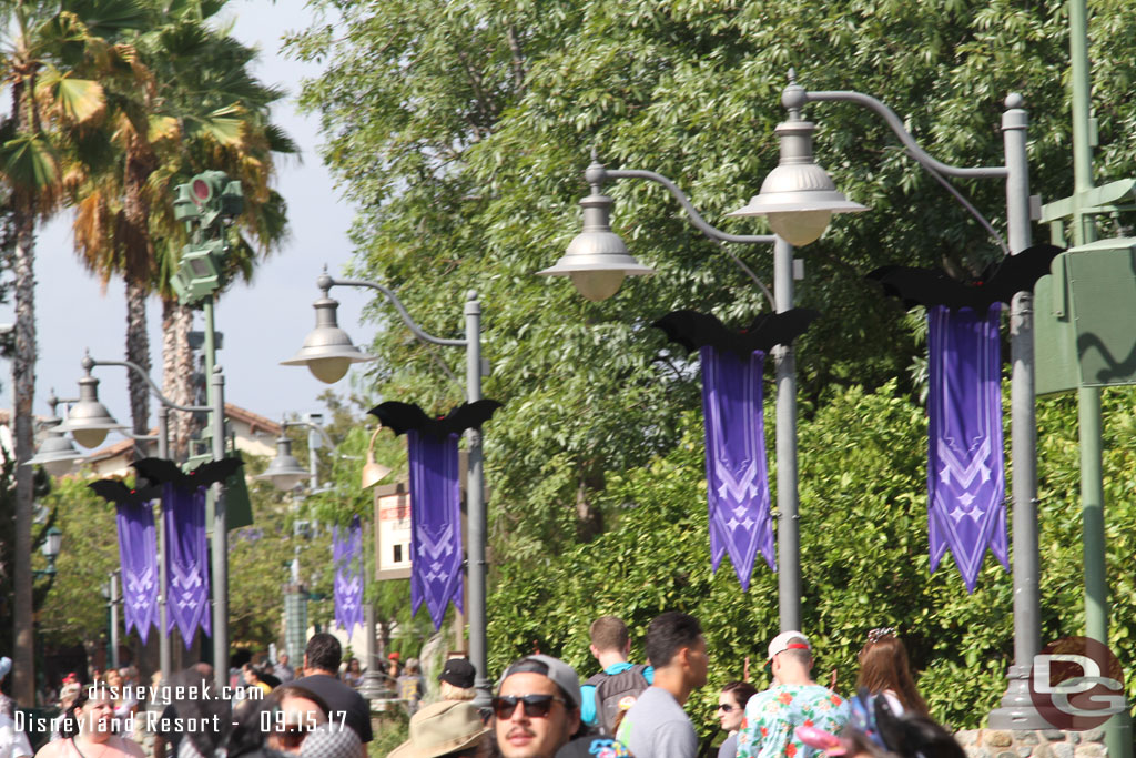 More purple banners and bats lining the parade route.